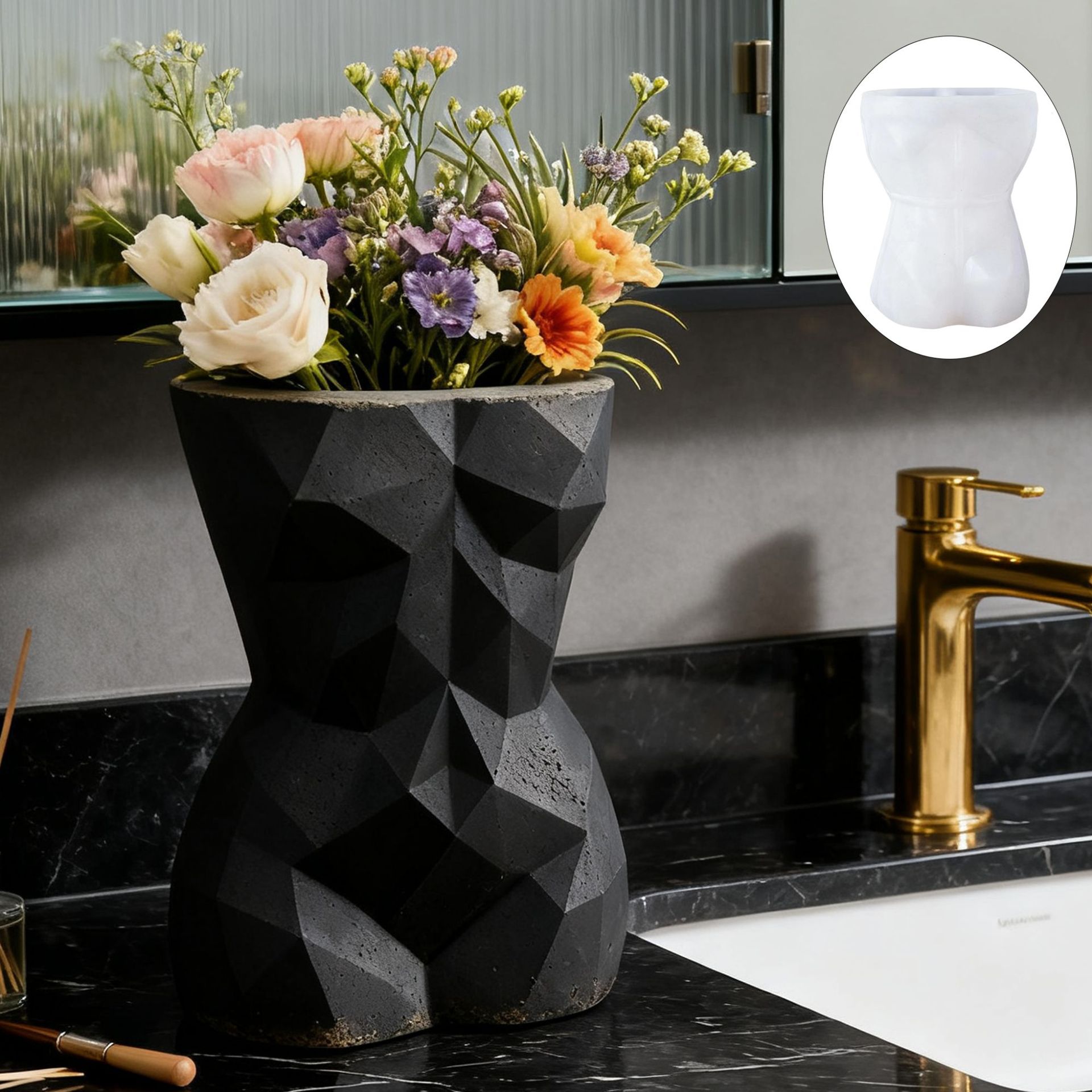 3D Geometric Female Body Flowe - Potsticker Mold ulasan dan harga